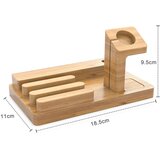 Cadorabo Priključna postaja - Polnilna postaja iz pravega lesa bambusa - Platforma napajalne postaje z integriranim večvmesnikom USB za vse mobilne te, (20636113) | Shoptok.si