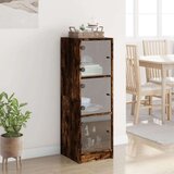vidaXL Visoka komoda sa staklenim vratima boja hrasta 35 x 37 x 109 cm | shoptok.hr