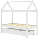 Maison Chic Otroška postelja - Otroški ležaj - Otroški posteljni okvir s predalom bela trdna borovina 70x140cm, (21698381) Cene