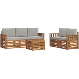  Set vanjskih sofa 6 kom. Prirodna i svjetlosiva | shoptok.hr