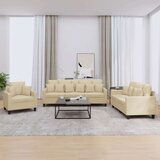  3-dijelni set sofa s jastucima krem od mikrovlakana | shoptok.hr