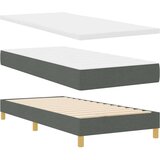 vidaXL Krevet s oprugom s madracem i LED svjetlom Tamnosivi 100x200 cm Tkanina | shoptok.hr