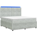  LED okvir za krevet s madracem Svjetlosiva 140 x 190 cm Baršun | shoptok.hr