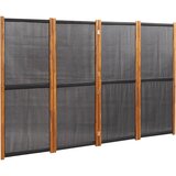 Sobna pregrada s 4 panela crna 280 x 180 cm | shoptok.hr