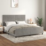  Okvir za krevet s uzglavljem svjetlosivi 180x200 cm baršunasti | shoptok.hr