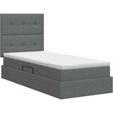  Krevet s madracem i skladištem Tamnosiva 90 x 200 cm tkanina | shoptok.hr