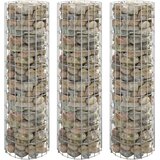 vidaXL Okrogle visoke grede gabion 3 kosi pocinkano jeklo Ø30x100 cm Cene