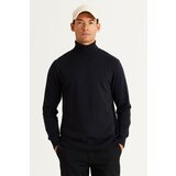ALTINYILDIZ CLASSICS Men's Navy Blue Standard Fit Normal Cut Full Turtleneck Cotton Knitwear Sweater. Cene