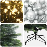  Umjetno božićno drvce s kuglicama 120 cm 150 LED lampica Slike