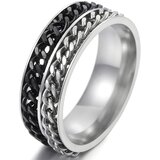 IZMAEL Prstan WA-17065 - Črna / Srebrna / 65mm | Shoptok.si