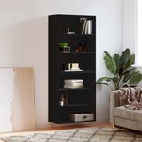 The Living Store Visoka komoda črn 69,5x32,5x180 cm inženirski les - Visoka Omarica, (21835230) | Shoptok.si