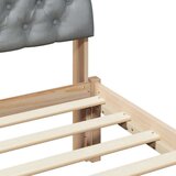  Okvir kreveta s uzglavljem Smeđa i svijetlo siva 75 x 190 cm | shoptok.hr