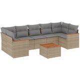 Maison Chic Seti vrtnega pohištva - Vrtna garnitura - Vrtni pohištvo set 8-delna z blazinami bež poli ratan, (21800155) | Shoptok.si