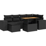  7-dijelni set vrtnih sofa od poliratana s jastucima crni | shoptok.hr