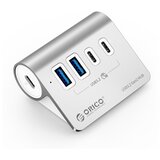 Orico USB-C hub s 4 vhodi, 2x USB-A, 2x USB-C, USB 3.2 Gen2, 10 Gbps, ALU, M3CU2-G2 | Shoptok.si