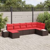  Vrtna sedežna garnitura z blazino 7 pcs Rjava poli ratan, (5000146530) | Shoptok.si