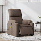 The Living Store Električni masažni naslanjač rjava mikrovlakna - Električni Masažni Stol, (21572709) | Shoptok.si