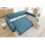 Ropez Turkizna raztegljiva/s prostorom za shranjevanje sedežna garnitura iz rebrastega žameta 234 cm Sara – | Shoptok.si