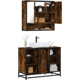 vidaXL 2-dijelni set kupaonskog namještaja dimljena boja hrasta drveni | shoptok.hr