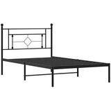  Metalni okvir za krevet s uzglavljem crni 107x203 cm | shoptok.hr