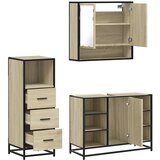  3-dijelni set kupaonskog namještaja boja hrasta sonome drveni | shoptok.hr