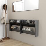 vidaXL Zidni ormarići za cipele 2 kom sjajni sivi 80x18x60 cm iverica cijene
