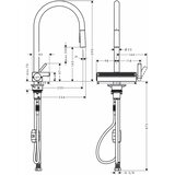 Hansgrohe 73837670 Aquno Select M81 vrtljiva izvlečna kuhinjska armatura Slike