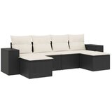 vidaXL 6-dijelni set vrtnih sofa s jastucima crni od poliratana | shoptok.hr