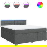 vidaXL Box spring postelja z vzmetnico temno siva 200x200 cm blago, (21309191) | Shoptok.si