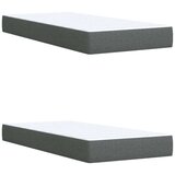 vidaXL Box spring postelja z vzmetnico temno siva 200x200 cm blago | Shoptok.si