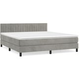 The Living Store Box spring postelja z vzmetnico svetlo siva 180x200 cm žamet - Box Spring Postelja, (21491247) | Shoptok.si
