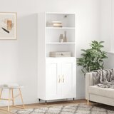  Visoka komoda bijela 69,5x34x180 cm konstruirano drvo Slike
