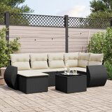 vidaXL 7-dijelni set vrtnih sofa od poliratana s jastucima crni | shoptok.hr