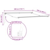  Skrovita tenda Bijelo 300x250 cm Poliester | shoptok.hr