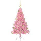vidaXL Umjetna preddekorirana božićna jelka Roza 120 cm PVC | Shoptok.si