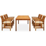  7-dijelni vrtni blagovaonski set od drva bagrema s jastucima | shoptok.hr