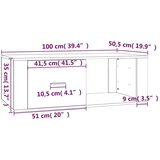  Stolić za kavu sjajni bijeli 100x50 5x35 cm konstruirano drvo | shoptok.hr