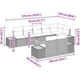  Sjedeća garnitura za vrt 9 kom. Crna Poli ratan | shoptok.hr