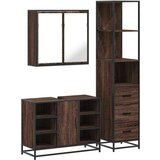  3-dijelni set kupaonskog namještaja boja smeđeg hrasta drveni | shoptok.hr