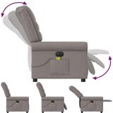  Električni masažni naslanjač taupe blago | Shoptok.si