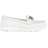 GOODIN Leather white loafers with a chain on the platform | Shoptok.si