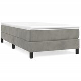 The Living Store Posteljni okvir svetlo siv 90x200 cm žamet - Box Spring Posteljni Okvir, (21488316) | Shoptok.si
