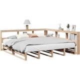 vidaXL Knjižna postelja brez vzmetnice 200x200 cm trdna borovina | Shoptok.si