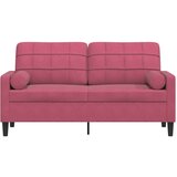 vidaXL Dvosjed s ukrasnim jastucima boja vina 140 cm baršunasti | shoptok.hr