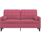 vidaXL Kavč dvosed z blazinami vinsko rdeč 140 cm žamet | Shoptok.si