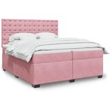  Krevet s oprugama i madracem ružičasti 200x200 cm baršunasti | shoptok.hr