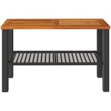  Vrtni stol crni 70 x 38 x 42 cm od poliratana i drva bagrema | shoptok.hr