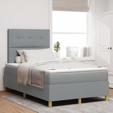 vidaXL Krevet s uzglavljem i madracem Svjetlosiva 120x200 cm Tkanina | shoptok.hr