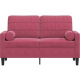  Dvosjed s ukrasnim jastucima boja vina 120 cm baršunasti | shoptok.hr