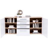 Hom`in komoda, bela, barve hrasta | Shoptok.si